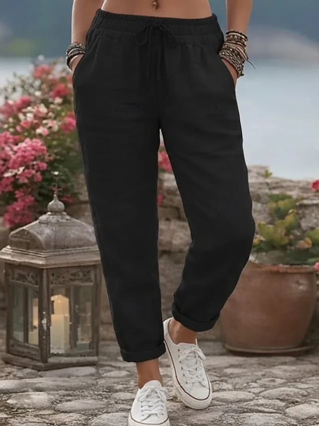 damen-hose-aus-baumwollleinen-hose-somme-schwarz-3