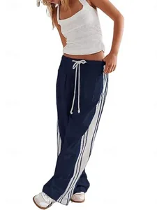 damen-hose-aus-baumwollleinen-hose-train-marineblau-5