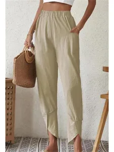 damen-hose-aus-baumwollleinen-hosen-hose-khaki-1