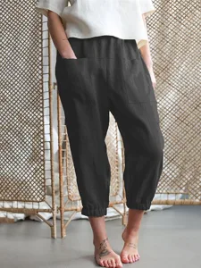 damen-hose-aus-baumwollleinen-komfort-ei-schwarz-4