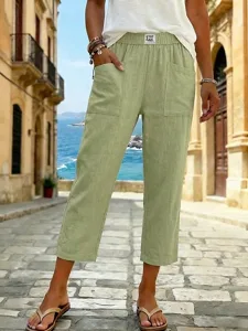 damen-hose-aus-baumwollleinen-sommerhose-grun-7