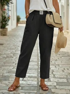 damen-hose-aus-baumwollleinen-stoffhosen-schwarz-3