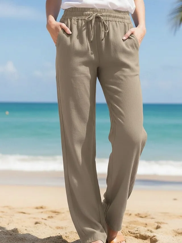 damen-hose-aus-baumwollleinen-weite-hose-khaki-5