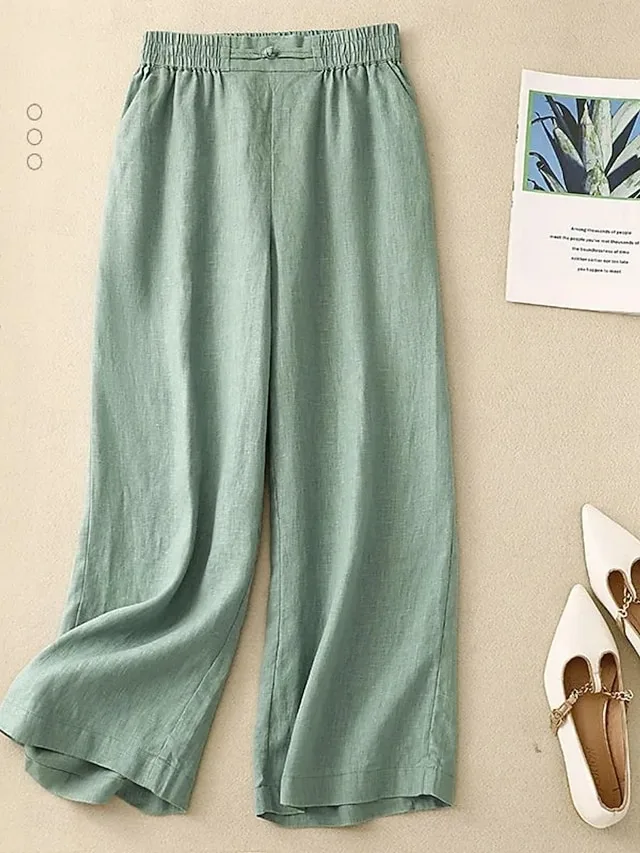 damen-hose-aus-baumwollleinen-weites-bei-grun-2