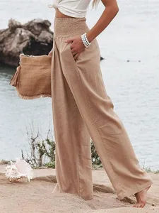 damen-hosen-mode-basic-komfort-einfarbig-khaki-1