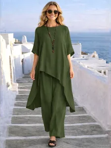 damen-hosen-sets-bolero-halbarm-rundhals-grun-6