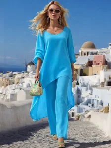 damen-hosen-sets-bolero-oberteil-kunstba-blau-1