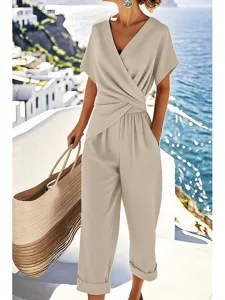 damen-hosen-sets-bolero-oberteil-kurzarm-beige-4