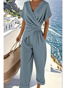 damen-hosen-sets-bolero-oberteil-kurzarm-blau-3