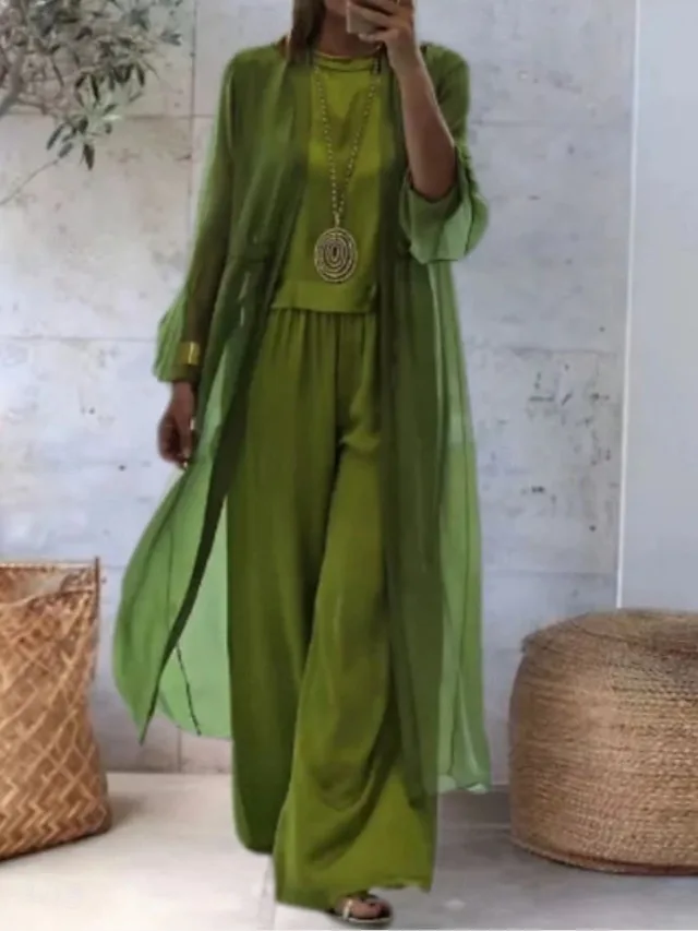 damen-hosen-sets-bolero-oberteil-langarm-grun-1