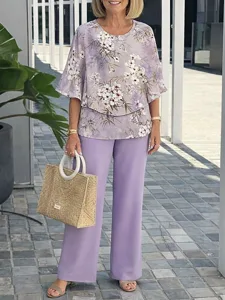 damen-hosen-sets-halbarm-schmetterling-r-purpur-2