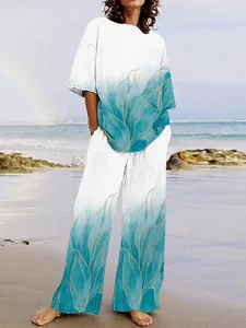 damen-hosen-sets-kunstbaumwollleinen-hal-leicht-blau-1