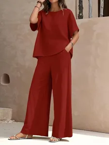 damen-hosen-sets-kunstbaumwollleinen-kur-rote-6