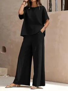 damen-hosen-sets-kunstbaumwollleinen-kur-schwarz-4