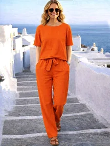 damen-hosen-sets-kurzarm-rundhals-elegan-default-1