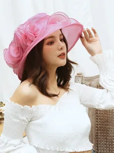 damen-hut-sonnenhut-tragbar-sonnenschutz-fuchsie-5