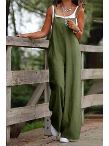 damen-jumpsuit-lassig-einfarbig-armellos-armeegrun-7