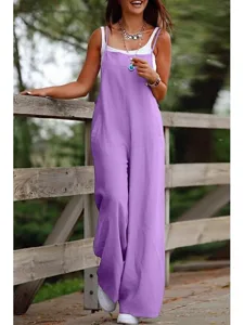 damen-jumpsuit-lassig-einfarbig-armellos-purpur-8