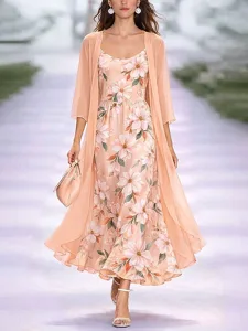 damen-kleid-set-a-linie-kleid-elegant-ur-orange-1