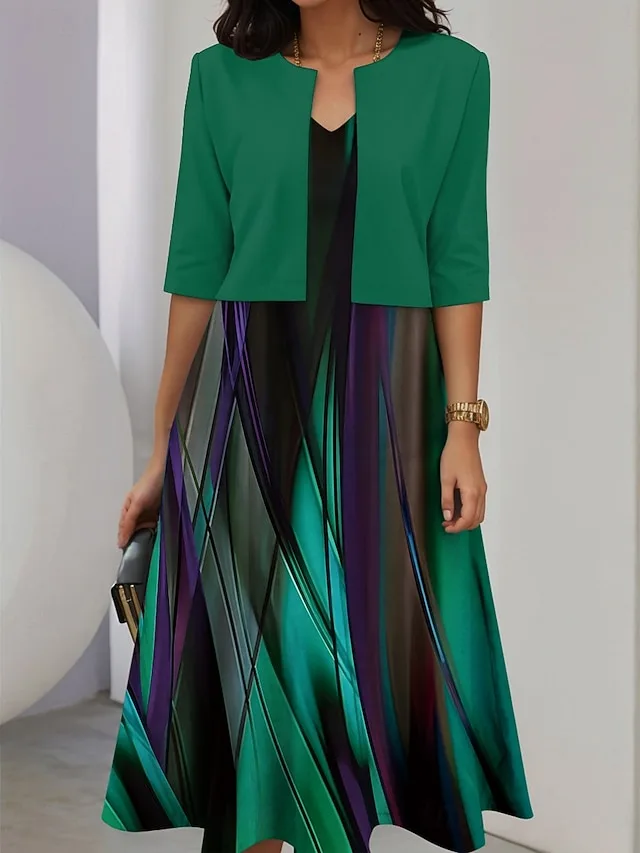 damen-kleid-set-a-linie-kleid-sommerklei-grun-2