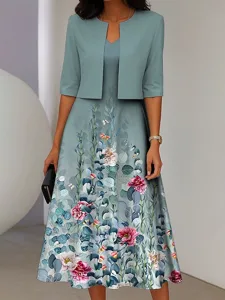 damen-kleid-set-midi-kleid-urlaub-party-grun-7