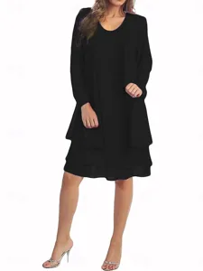 damen-knielanges-kleid-freizeitkleid-kle-schwarz-4