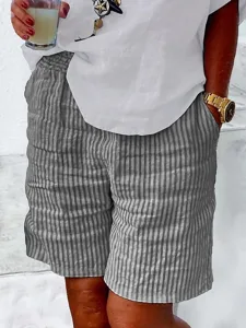 damen-kunstbaumwollleinen-bermudashorts-grau-1