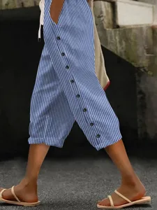 damen-kunstbaumwollleinen-caprihose-stof-blau-1