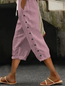 damen-kunstbaumwollleinen-caprihose-stof-magenta-6