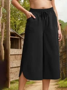 damen-kunstbaumwollleinen-caprihose-stof-schwarz-10