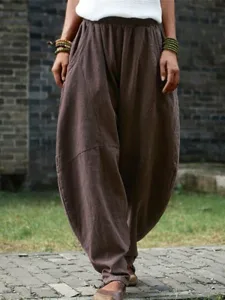 damen-kunstbaumwollleinen-chinos-hosen-h-kaffee-3