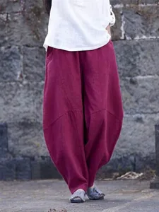 damen-kunstbaumwollleinen-chinos-hosen-h-wein-7