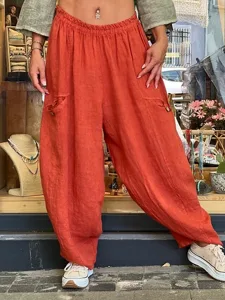 damen-kunstbaumwollleinen-chinos-mode-ba-orange-1