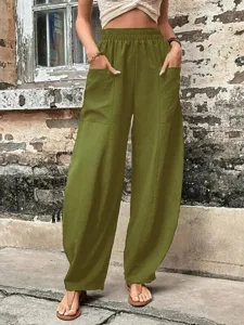 damen-kunstbaumwollleinen-hose-freizeith-militrgrun-10