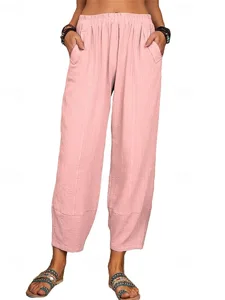damen-kunstbaumwollleinen-hosen-hose-lei-rosa-10