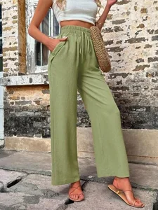 damen-kunstbaumwollleinen-hosen-hose-pal-armeegrun-9