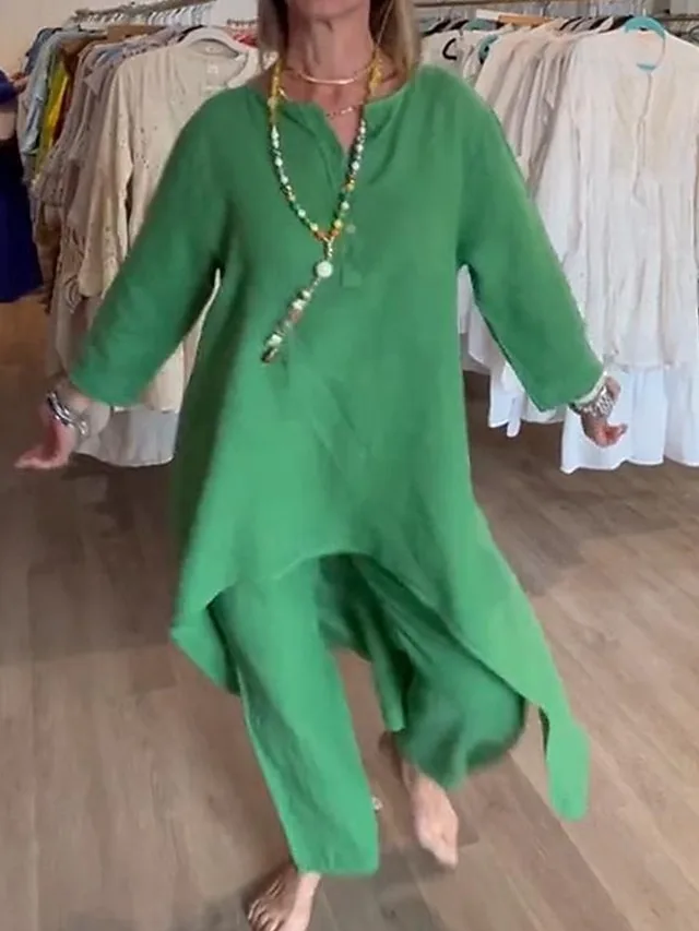 damen-kunstbaumwollleinen-mode-streetwea-grun-4