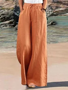 damen-kunstbaumwollleinen-palazzo-hose-m-orange-20