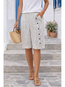 damen-kunstbaumwollleinen-shorts-alltags-beige-1