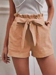 damen-kunstbaumwollleinen-shorts-mode-ku-khaki-1