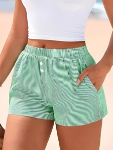 damen-kunstbaumwollleinen-shorts-sommers-grun-5