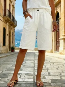 damen-kunstbaumwollleinen-shorts-sommers-wei-1