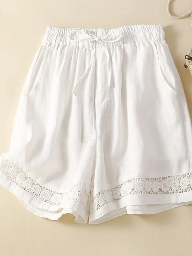 damen-kunstbaumwollleinen-shorts-stoffho-beige-11