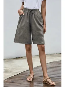 damen-kunstbaumwollleinen-shorts-stoffho-dunkelgrau-9