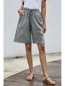 damen-kunstbaumwollleinen-shorts-stoffho-grau-1