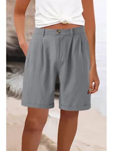 damen-kunstbaumwollleinen-shorts-stoffho-grau-6