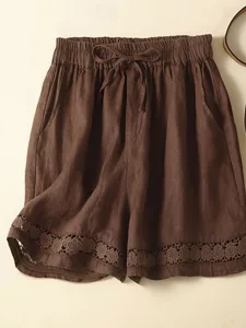 damen-kunstbaumwollleinen-shorts-stoffho-kaffee-18