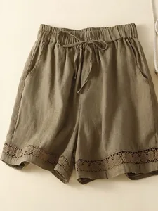 damen-kunstbaumwollleinen-shorts-stoffho-khaki-6