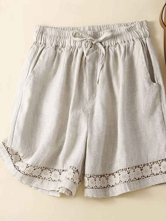 damen-kunstbaumwollleinen-shorts-stoffho-knackmandel-1