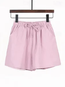 damen-kunstbaumwollleinen-shorts-stoffho-rosa-17